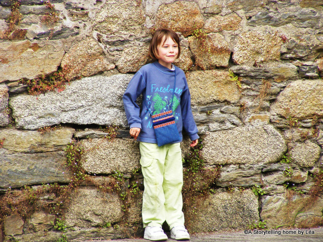 Playful girl in Concarneau