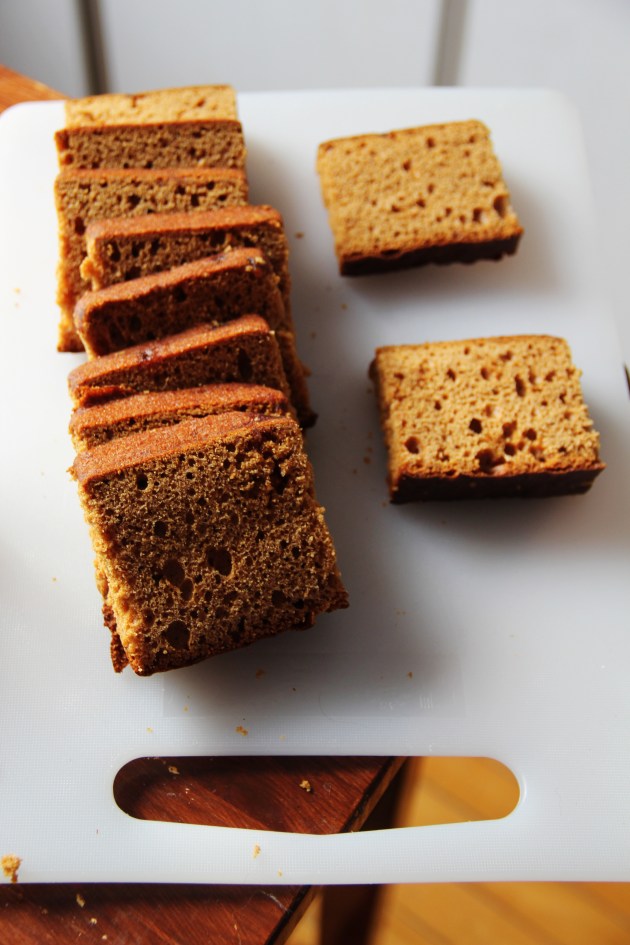 Spice cake sliced