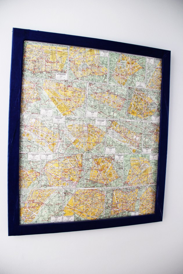 DIY Map framed art Paris
