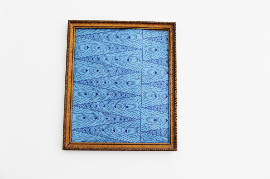 Framed scrapbooking paper art blue
