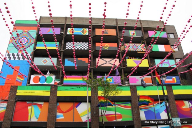 Colorful building Montreal Gay village